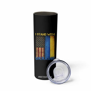 I Stand With Ukraine Skinny Tumbler Ukrainian American Flag TS02 Print Your Wear