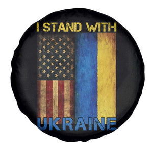 I Stand With Ukraine Spare Tire Cover Ukrainian American Flag TS02 Print Your Wear