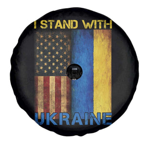I Stand With Ukraine Spare Tire Cover Ukrainian American Flag TS02 Print Your Wear