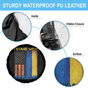 I Stand With Ukraine Spare Tire Cover Ukrainian American Flag TS02 Print Your Wear