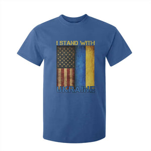 I Stand With Ukraine T Shirt For Kid Ukrainian American Flag TS02 Royal Blue Print Your Wear