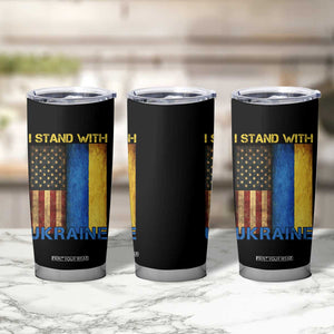 I Stand With Ukraine Tumbler Cup Ukrainian American Flag TS02 Print Your Wear