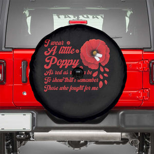 I Wear A Little Poppy Memorial Day Spare Tire Cover Veterans Day USA Red Poppy Flower TS11 Black Print Your Wear