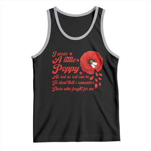I Wear A Little Poppy Memorial Day Tank Top Veterans Day USA Red Poppy Flower TS11 Black Athletic Heather Print Your Wear