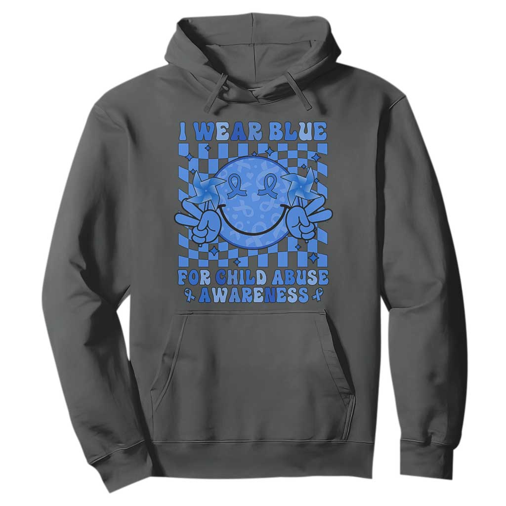 I Wear Blue For Child Abuse Awareness Month Hoodie TS11 Dark Heather Print Your Wear