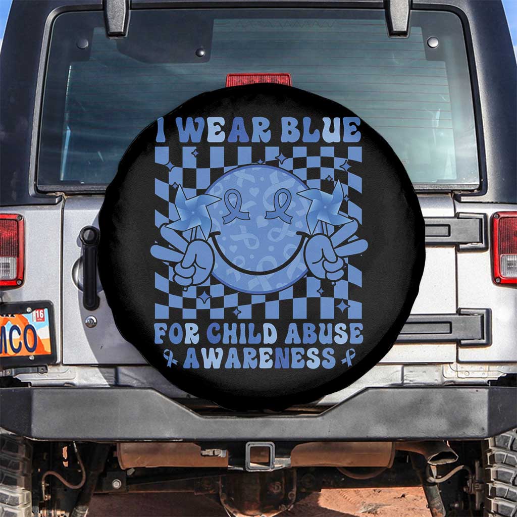 I Wear Blue For Child Abuse Awareness Month Spare Tire Cover TS11 No hole Black Print Your Wear