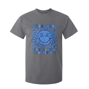 I Wear Blue For Child Abuse Awareness Month T Shirt For Kid TS11 Charcoal Print Your Wear