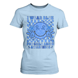 I Wear Blue For Child Abuse Awareness Month T Shirt For Women TS11 Light Blue Print Your Wear
