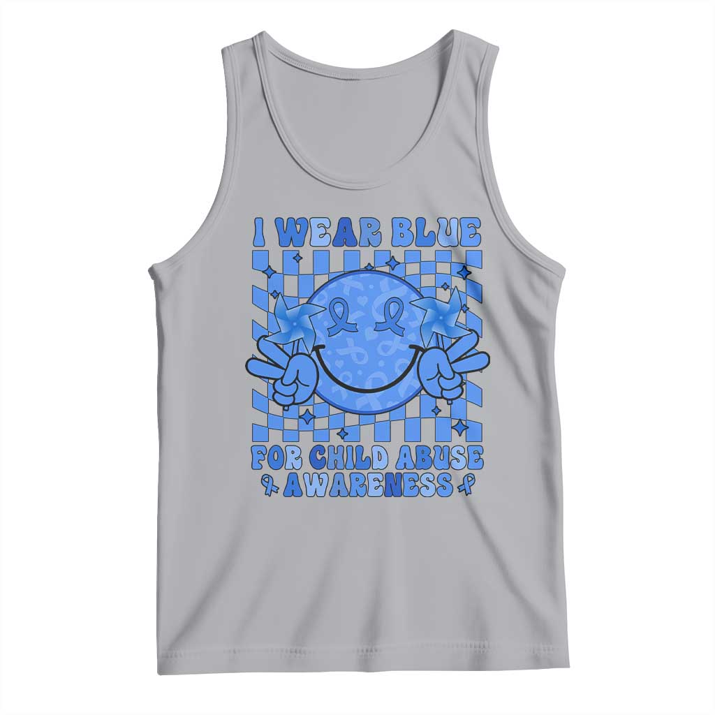 I Wear Blue For Child Abuse Awareness Month Tank Top TS11 Athletic Heather Print Your Wear