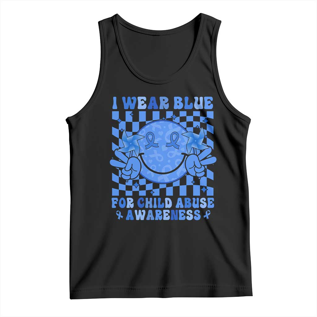I Wear Blue For Child Abuse Awareness Month Tank Top TS11 Black Print Your Wear