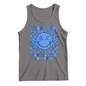 I Wear Blue For Child Abuse Awareness Month Tank Top TS11 Deep Heather Print Your Wear