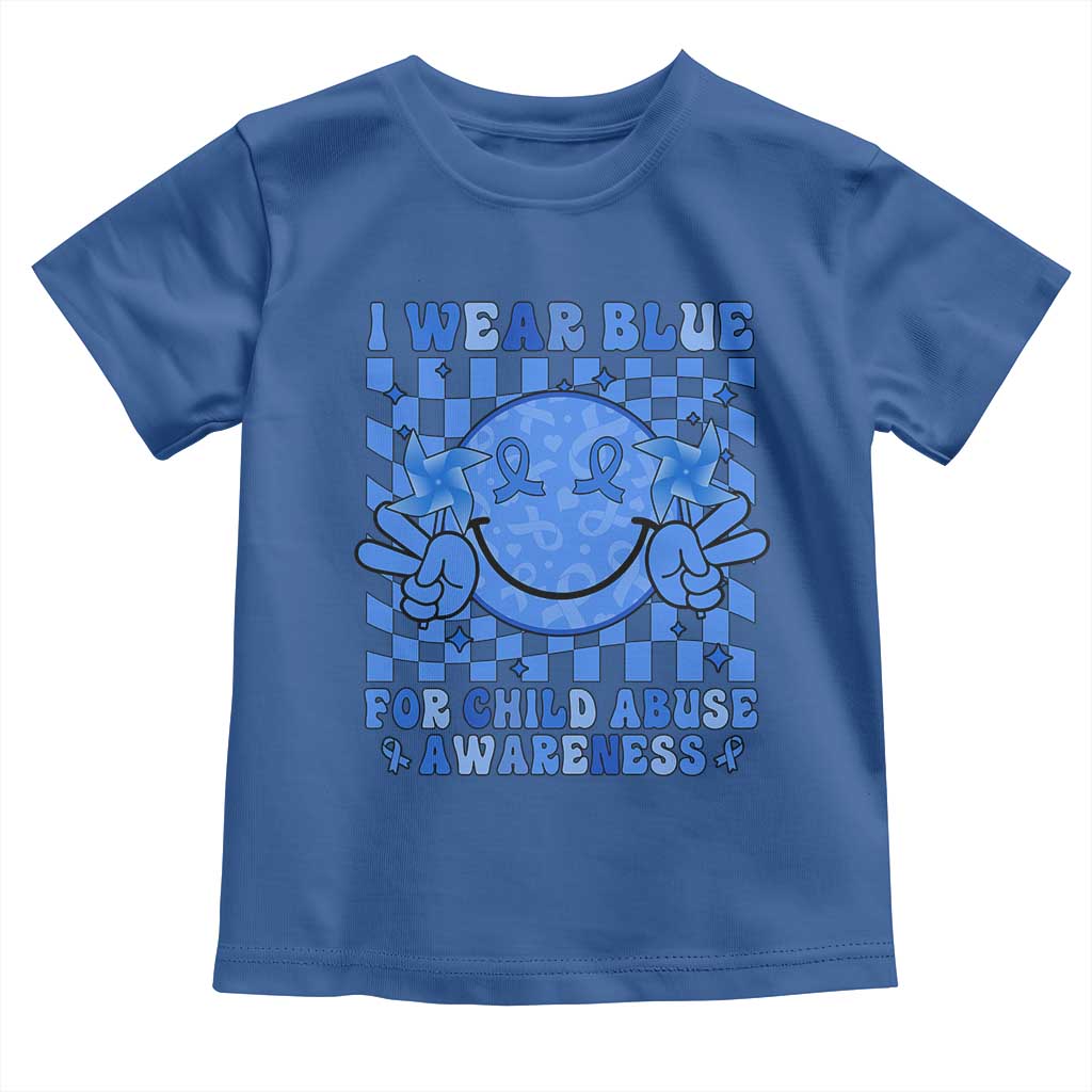 I Wear Blue For Child Abuse Awareness Month Toddler T Shirt TS11 Royal Blue Print Your Wear