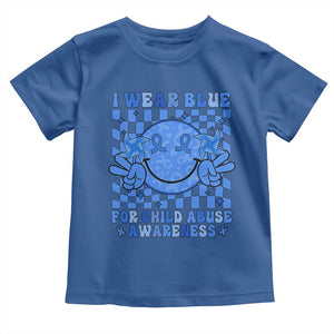 I Wear Blue For Child Abuse Awareness Month Toddler T Shirt TS11 Royal Blue Print Your Wear