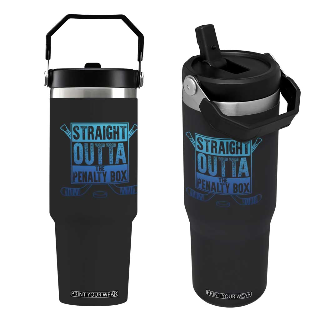 Ice Hockey Player Gifts Flip Straw Tumbler Straight Outta The Penalty Box TS10 One Size: 30 oz Black Print Your Wear