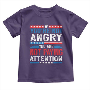 If You Are Not Angry You Are Not Paying Attention Toddler T Shirt Vintage Stars And Stripes TS11 Purple Print Your Wear
