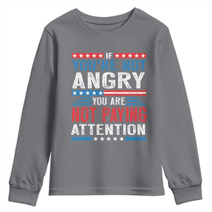 If You Are Not Angry You Are Not Paying Attention Youth Sweatshirt Vintage Stars And Stripes TS11 Charcoal Print Your Wear