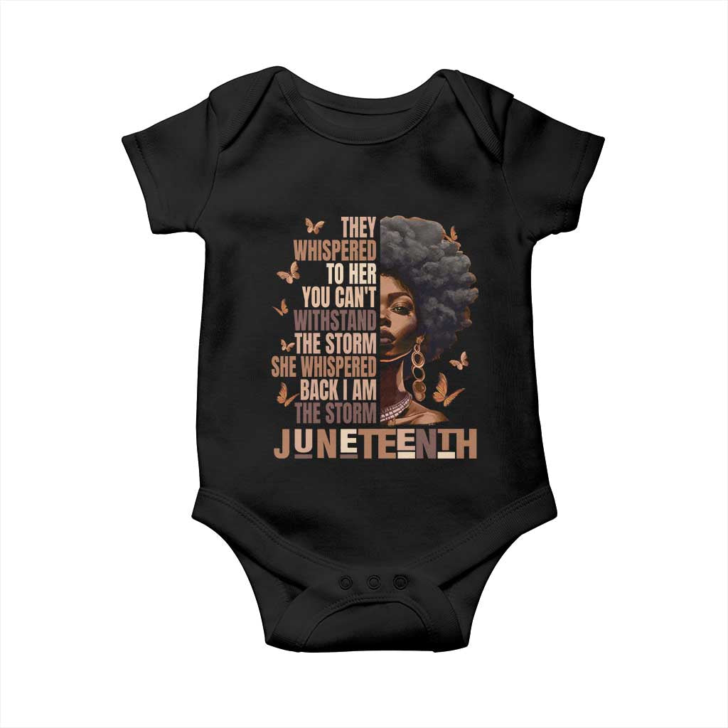 I'm The Storm Black Women Baby Onesie Juneteenth Black History Melanin TS10 Black Print Your Wear