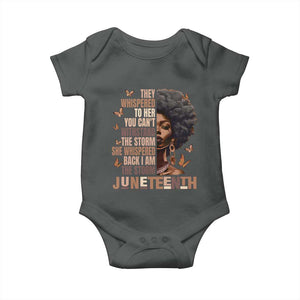 I'm The Storm Black Women Baby Onesie Juneteenth Black History Melanin TS10 Dark Heather Print Your Wear