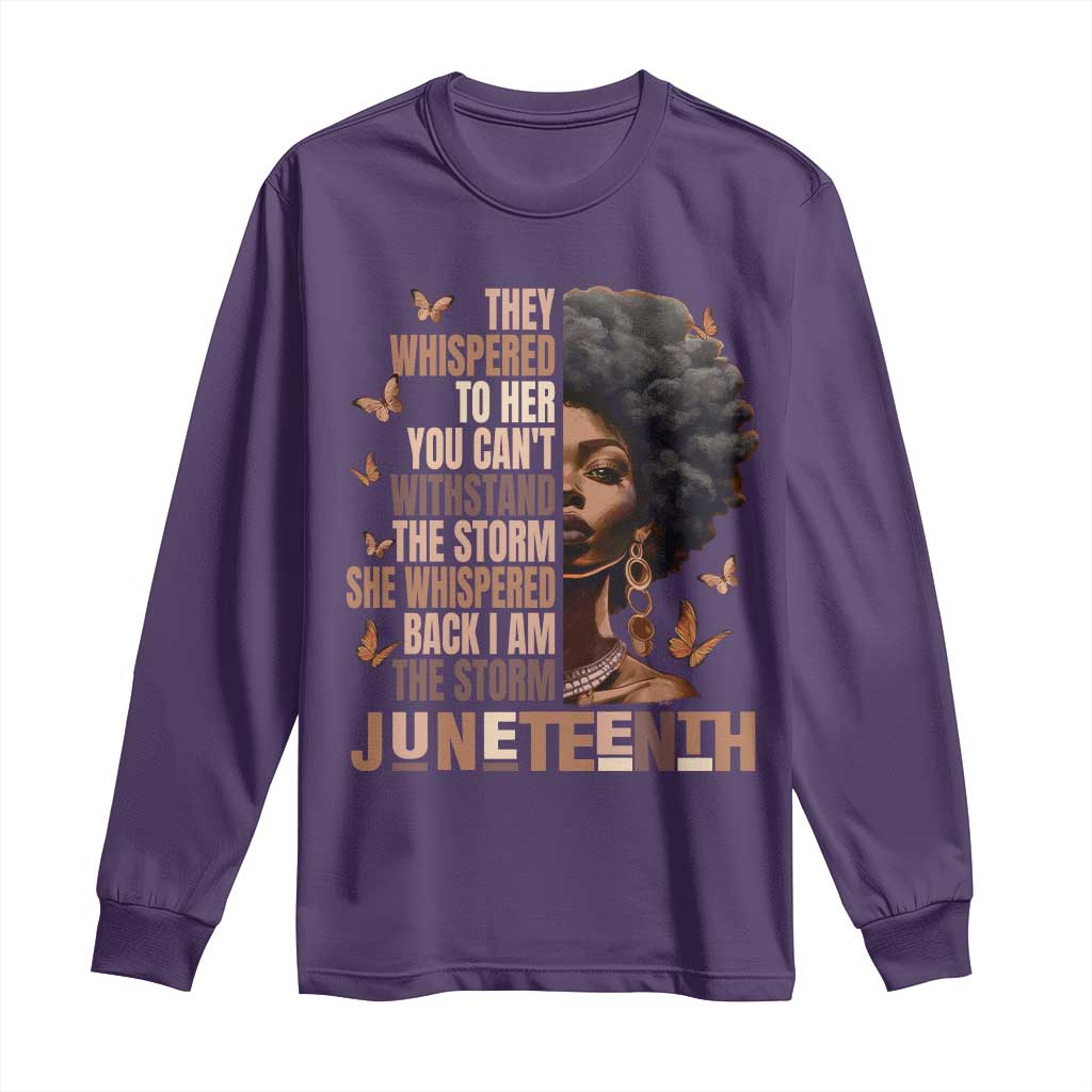 I'm The Storm Black Women Long Sleeve Shirt Juneteenth Black History Melanin TS10 Purple Print Your Wear