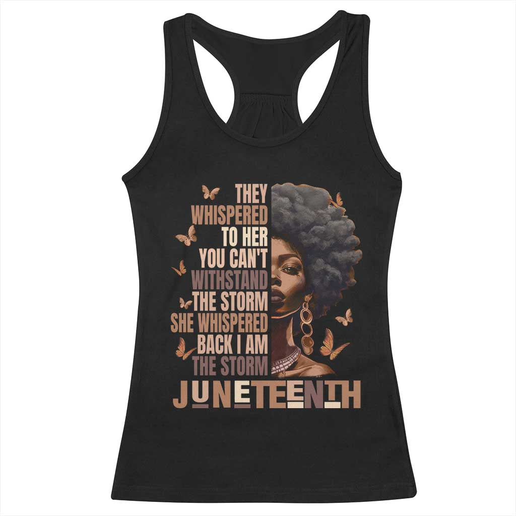 I'm The Storm Black Women Racerback Tank Top Juneteenth Black History Melanin TS10 Black Print Your Wear