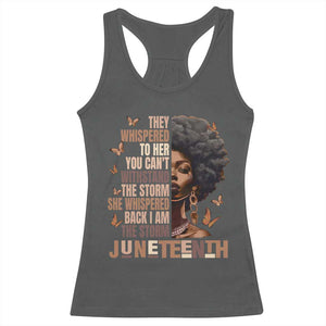 I'm The Storm Black Women Racerback Tank Top Juneteenth Black History Melanin TS10 Dark Heather Print Your Wear