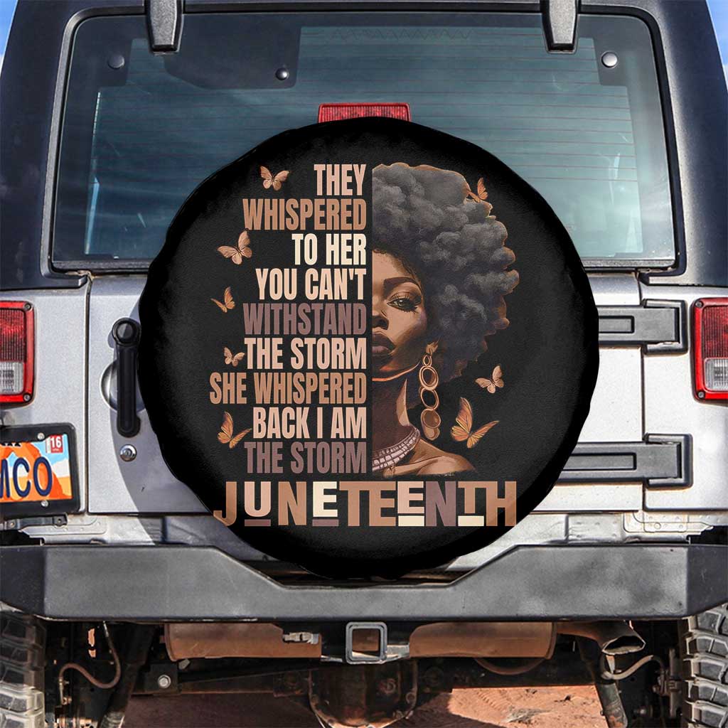 I'm The Storm Black Women Spare Tire Cover Juneteenth Black History Melanin TS10 No hole Black Print Your Wear