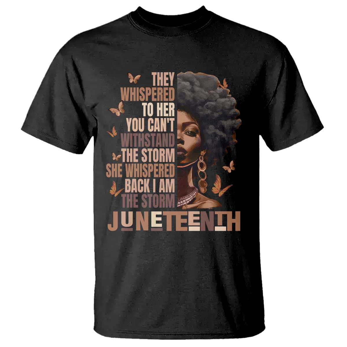 I'm The Storm Black Women T Shirt Juneteenth Black History Melanin TS10 Black Print Your Wear