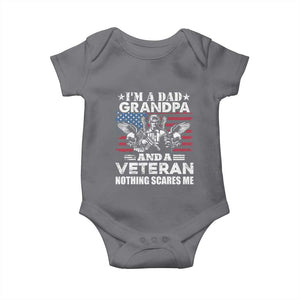 Im a Dad Grandpa and Veteran Baby Onesie Fearless Patriotic Military Family TS02 Charcoal Print Your Wear