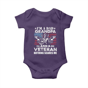 Im a Dad Grandpa and Veteran Baby Onesie Fearless Patriotic Military Family TS02 Purple Print Your Wear
