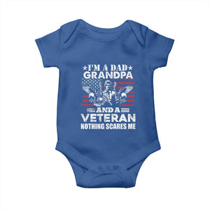 Im a Dad Grandpa and Veteran Baby Onesie Fearless Patriotic Military Family TS02 Royal Blue Print Your Wear
