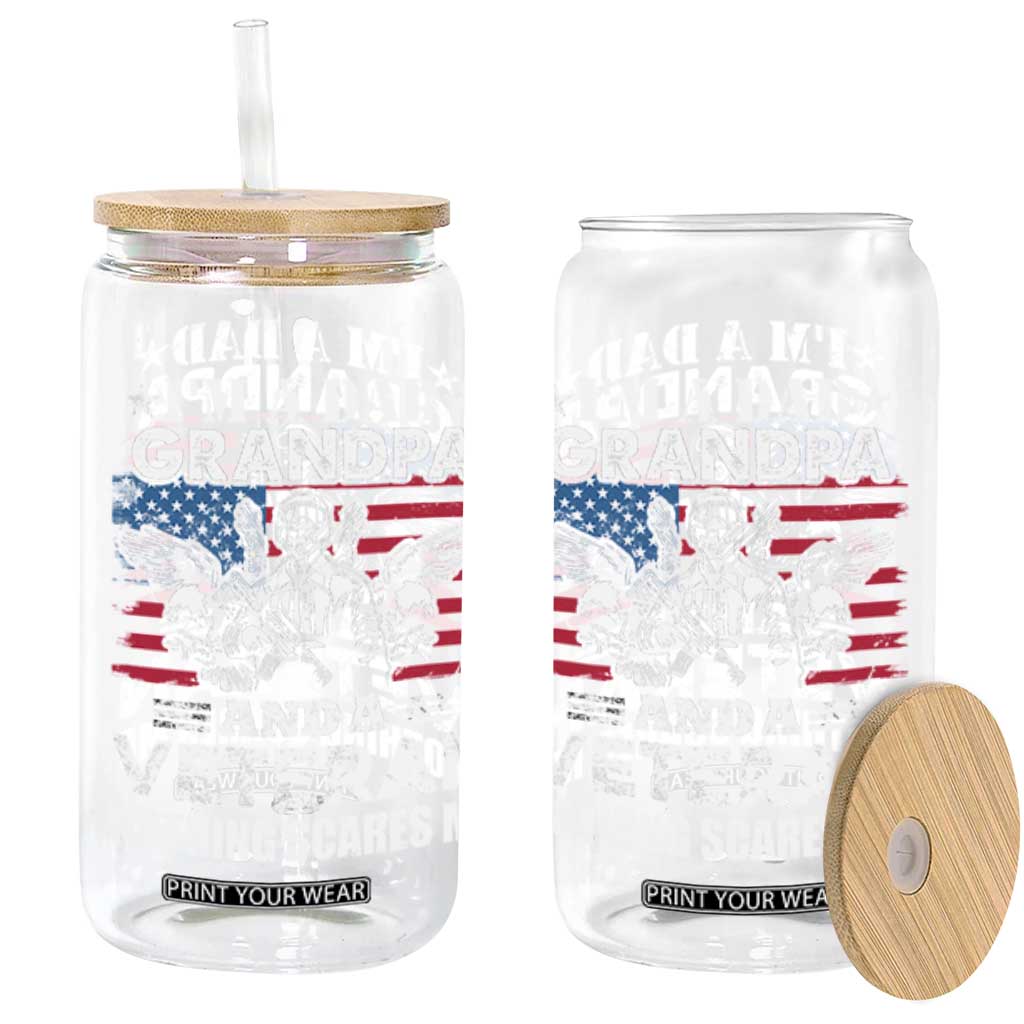 Im a Dad Grandpa and Veteran Glass Can Fearless Patriotic Military Family TS02 Black Print Your Wear