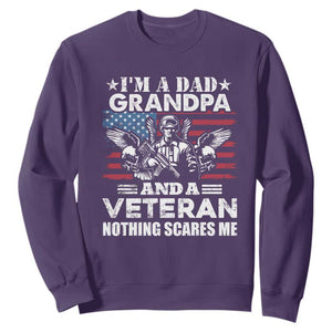 Im a Dad Grandpa and Veteran Sweatshirt Fearless Patriotic Military Family TS02 Purple Print Your Wear