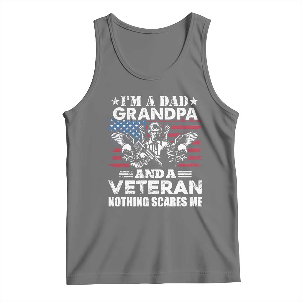 Im a Dad Grandpa and Veteran Tank Top Fearless Patriotic Military Family TS02 Black Heather Print Your Wear