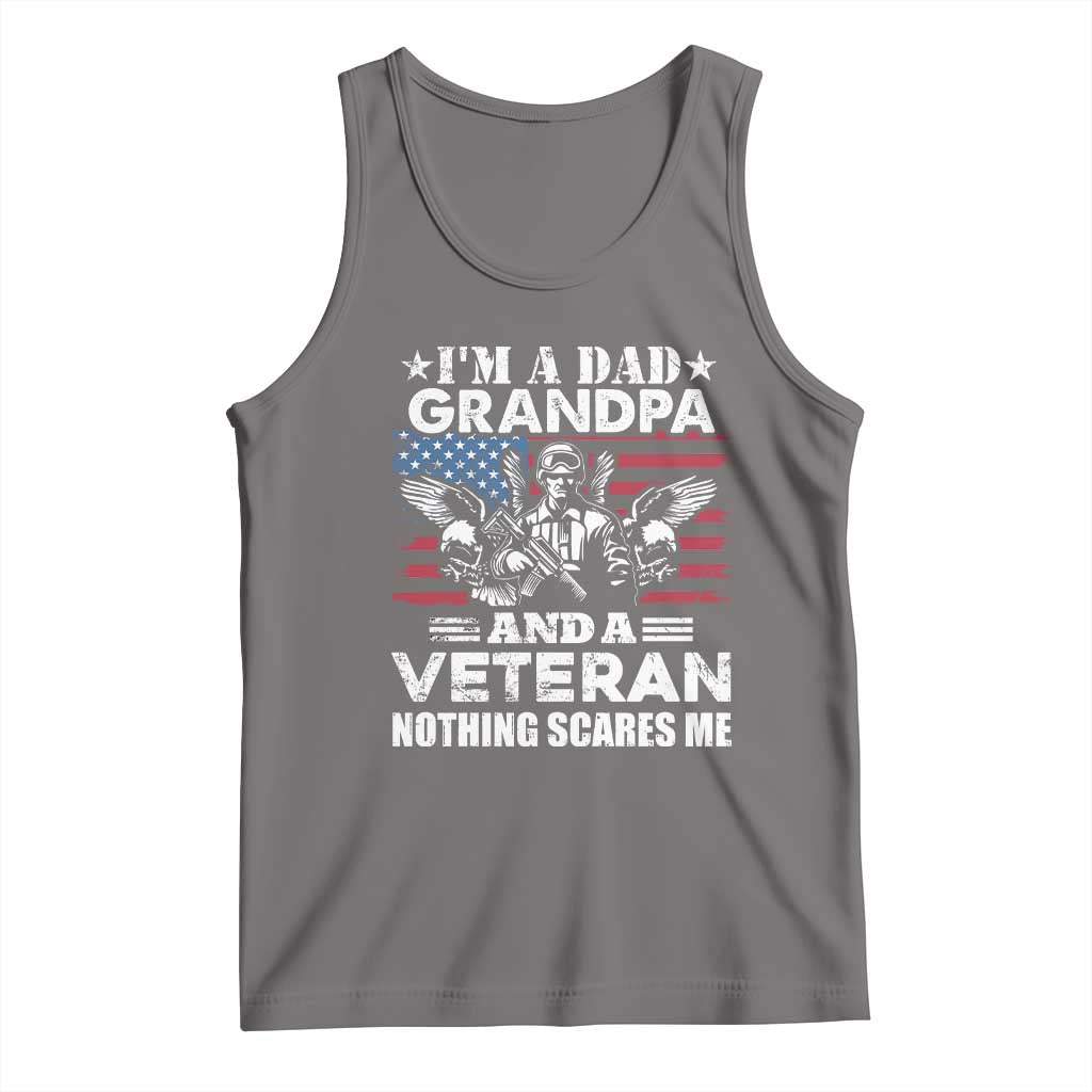 Im a Dad Grandpa and Veteran Tank Top Fearless Patriotic Military Family TS02 Deep Heather Print Your Wear
