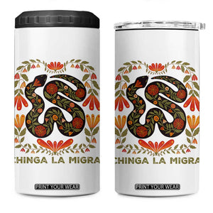 Immigrant Rights 4 in 1 Can Cooler Tumbler Chinga La Migra TS10 One Size: 16 oz White Print Your Wear