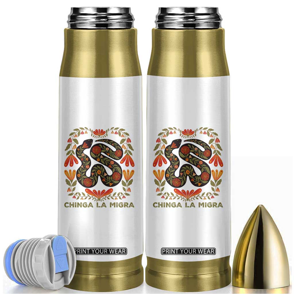 Immigrant Rights Bullet Tumbler Chinga La Migra TS10 White Print Your Wear