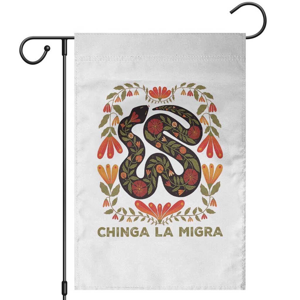 Immigrant Rights Garden Flag Chinga La Migra TS10 White Print Your Wear
