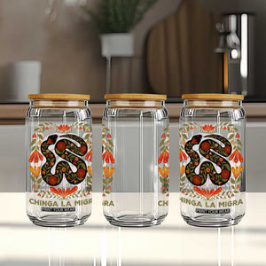 Immigrant Rights Glass Can Chinga La Migra TS10 Print Your Wear