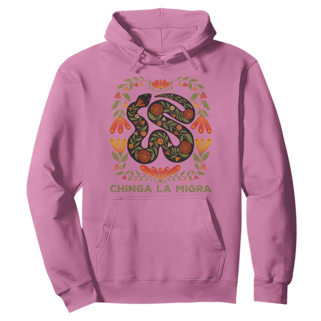 Immigrant Rights Hoodie Chinga La Migra TS10 Azalea Print Your Wear