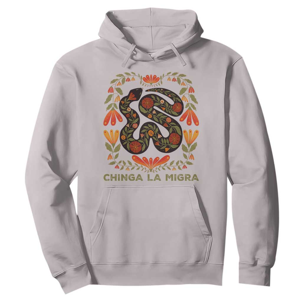 Immigrant Rights Hoodie Chinga La Migra TS10 Ice Gray Print Your Wear