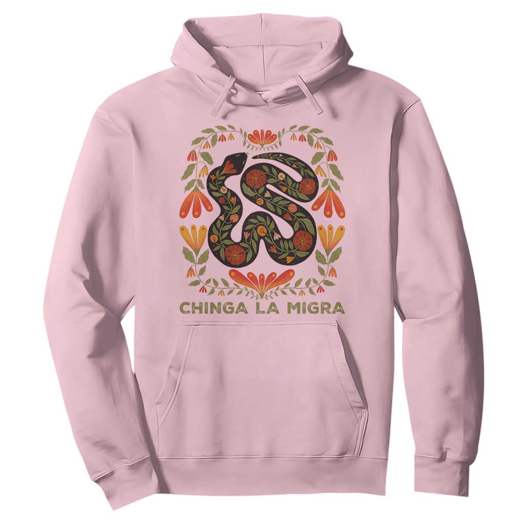 Immigrant Rights Hoodie Chinga La Migra TS10 Light Pink Print Your Wear