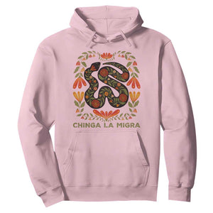 Immigrant Rights Hoodie Chinga La Migra TS10 Light Pink Print Your Wear