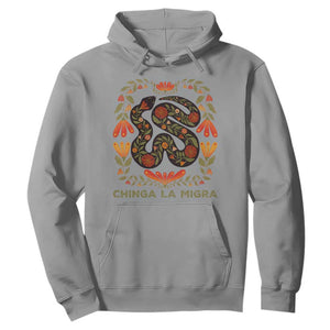 Immigrant Rights Hoodie Chinga La Migra TS10 Sport Gray Print Your Wear
