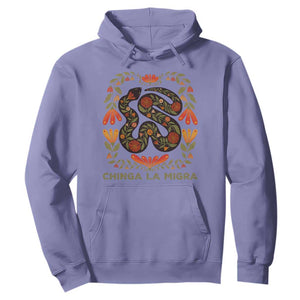 Immigrant Rights Hoodie Chinga La Migra TS10 Violet Print Your Wear