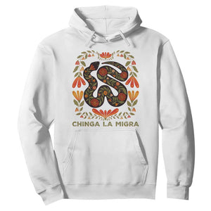 Immigrant Rights Hoodie Chinga La Migra TS10 White Print Your Wear