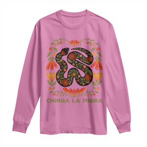 Immigrant Rights Long Sleeve Shirt Chinga La Migra TS10 Azalea Print Your Wear