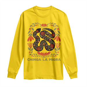 Immigrant Rights Long Sleeve Shirt Chinga La Migra TS10 Daisy Print Your Wear
