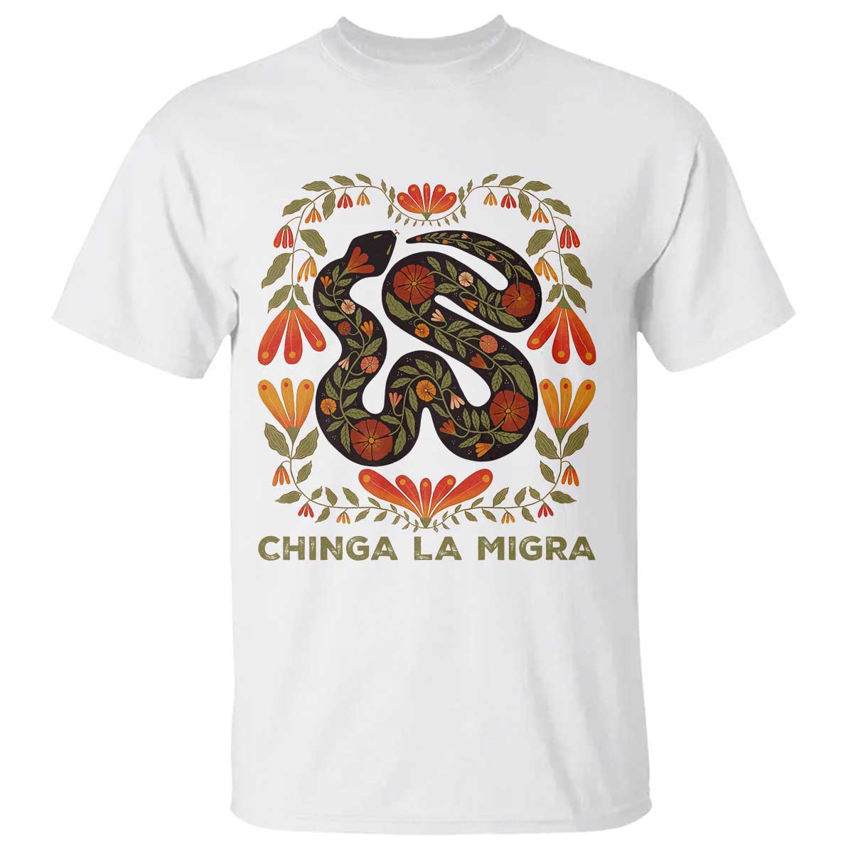 Immigrant Rights T Shirt Chinga La Migra TS10 White Print Your Wear
