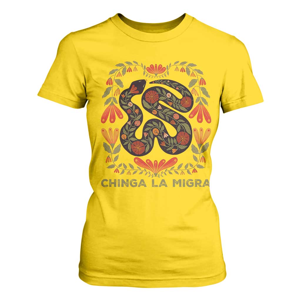 Immigrant Rights T Shirt For Women Chinga La Migra TS10 Daisy Print Your Wear