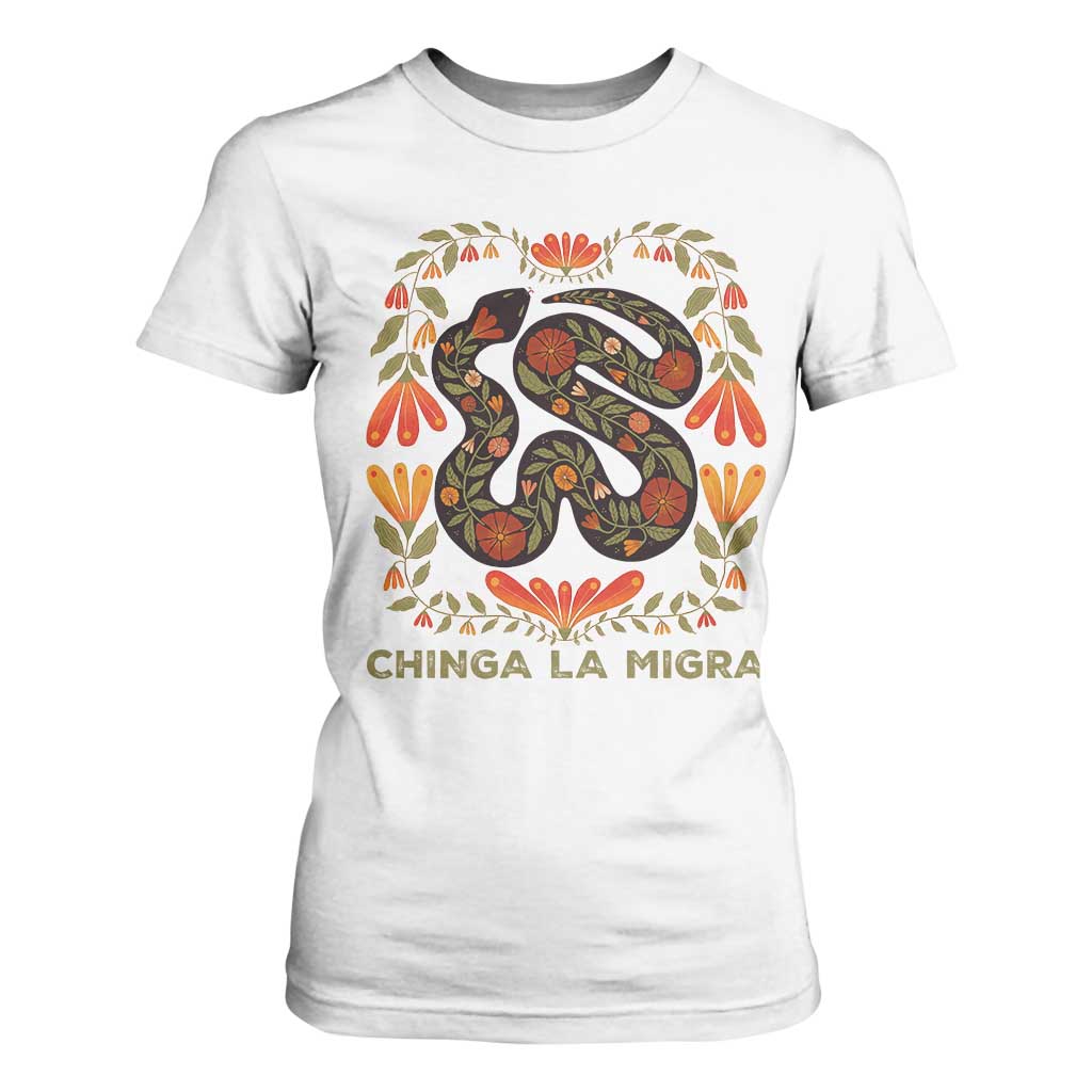 Immigrant Rights T Shirt For Women Chinga La Migra TS10 White Print Your Wear